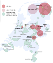 de GEM regio's en de Regio's waar de zorgconsumptie niet in lijn is met de demografische predictie